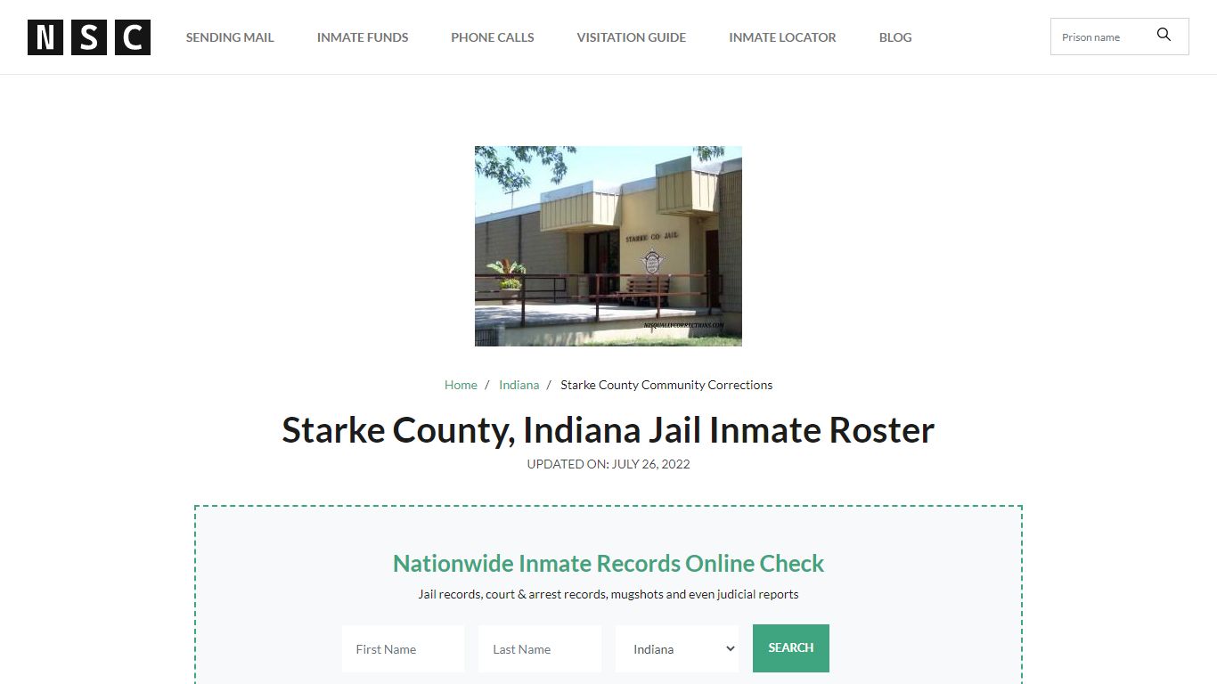 Starke County, Indiana Jail Inmate Roster