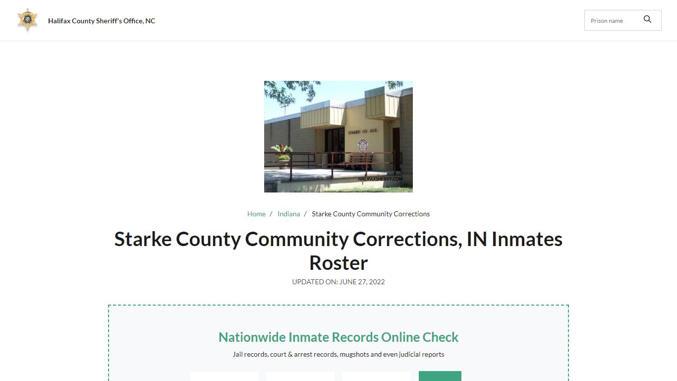 Starke County Community Corrections, IN Jail Roster, Name ...